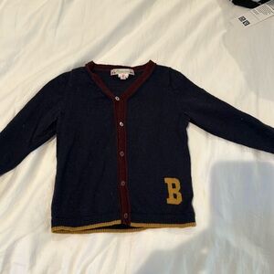 Bonpoint Navy and Burgundy Kids Sweater